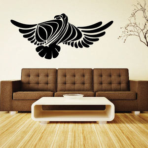 Tribal vehicle vinyl decal with black winged pinstripe design, wall or car sticker