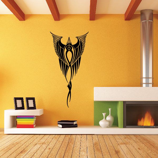 Black tribal winged emblem vinyl decal