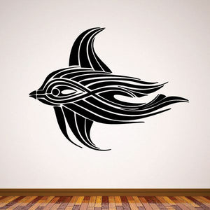 Tribal pinstripe vehicle wall decal, black swooping stripe design