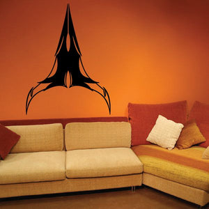 Tribal vehicle pinstripe wall decal, black rocket-like tribal design