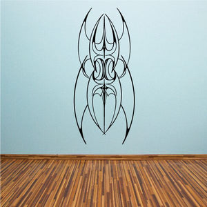 Tribal vehicle pinstripe wall decal, black line art graphic