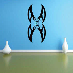 Black tribal vehicle pinstripe wall decal vinyl, stylized horned emblem