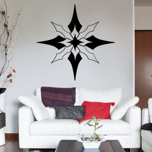 Tribal vehicle pinstripe wall decal, black starburst tribal pattern