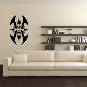 Black tribal vehicle pinstripe vinyl wall decal with flame-like center design