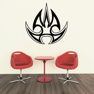 Tribal flame wall decal with bold black flame emblem
