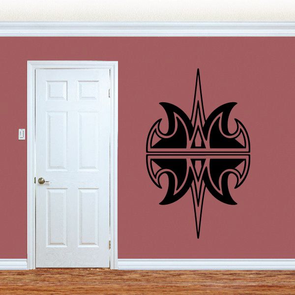 Tribal vehicle wall decal, black pinstripe emblem