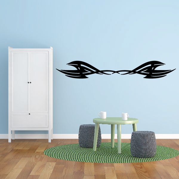 Tribal vehicle pinstripe wall decal, black tribal stripe graphic