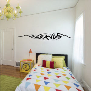 Tribal vehicle pinstripe wall decal, black curved tribal graphic