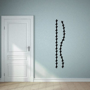 Tribal pinstripe wall decal with two vertical black decorative rows