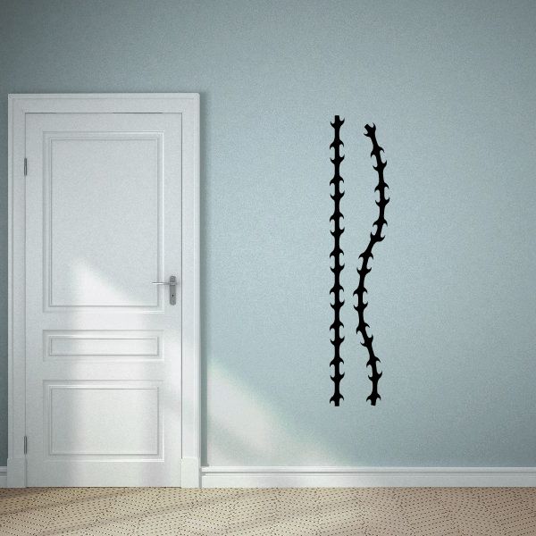 Tribal pinstripe wall decal with two vertical black decorative rows
