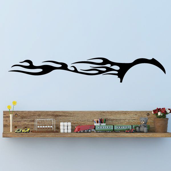 Black tribal flame vehicle pinstripe wall decal sticker
