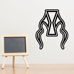 Black tribal vehicle pinstripe vinyl wall decal with flame-like curves