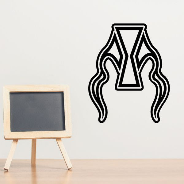 Black tribal vehicle pinstripe vinyl wall decal with flame-like curves