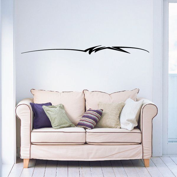 Tribal vehicle pinstripe wall decal, black tribal vehicle outline stripe
