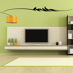 Tribal vehicle pinstripe wall decal, black stylized swirl graphic