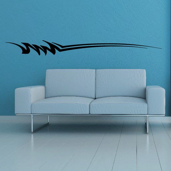 Tribal vehicle pinstripe wall decal with black vinyl lines