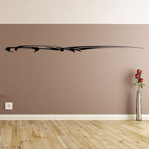 Black tribal pinstripe vehicle wall decal on beige wall