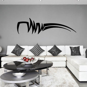 Tribal vehicle pinstripe wall decal in black vinyl