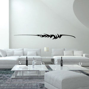 Tribal vehicle pinstripe wall decal, black tribal arrow graphic on wall