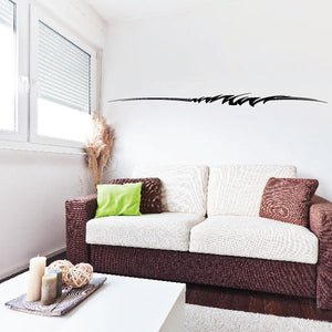 Tribal vehicle pinstripe vinyl wall decal with black arrow-like stripes