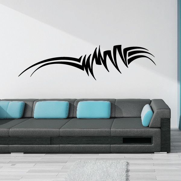 Tribal vehicle pinstripe wall decal, black vinyl tribal outline graphic