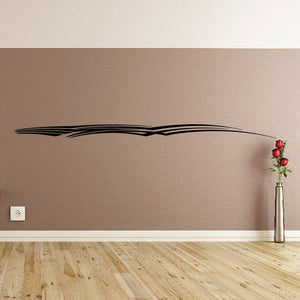 Tribal pinstripe wall decal with curved black stripe lines