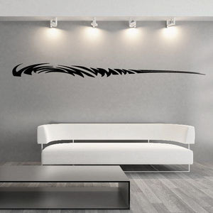Tribal vehicle pinstripe wall decal with black sweeping streak design