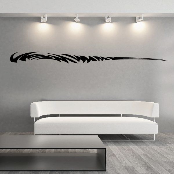 Tribal vehicle pinstripe wall decal with black sweeping streak design