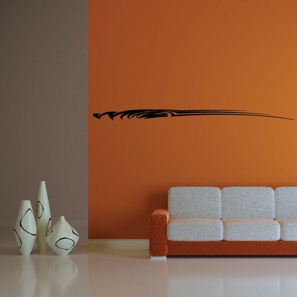 Tribal vehicle pinstripe vinyl wall decal, black curved tribal line