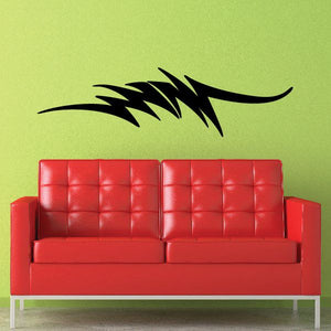 Tribal vehicle pinstripe wall decal with black tribal graphic