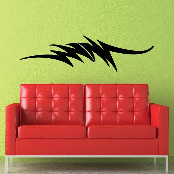 Tribal vehicle pinstripe wall decal with black tribal graphic