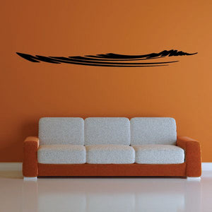 Tribal vehicle pinstripe wall decal, black curved stripe