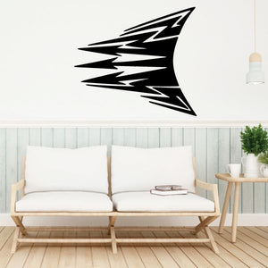 Tribal pinstripe wall decal with black starburst lightning bolt shape