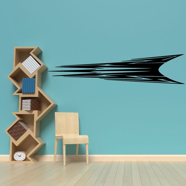 Vinyl wall decal featuring black tribal pinstripe vehicle streak design
