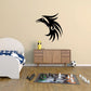 Black tribal vulture wall decal with stylized head and beak
