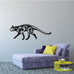 Tribal walking cougar decal in black with white swirl detailing