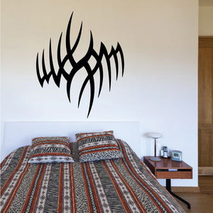 Tribal wall decal with black tribal line design