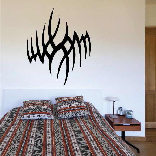 Tribal wall decal with black tribal line design