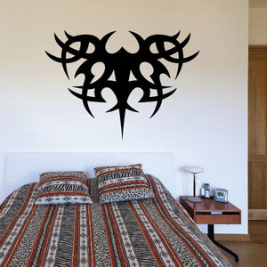 Tribal wall decal vinyl with black spiked tribal emblem