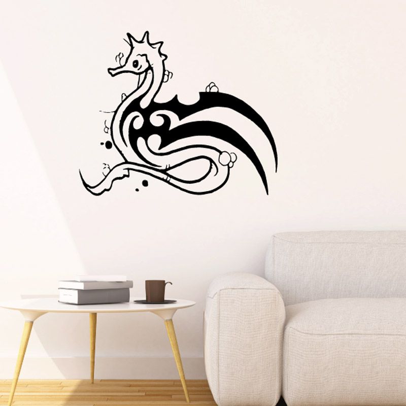 Image of Tribal Wing Seahorse Decal