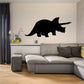 Black triceratops wall decal silhouette