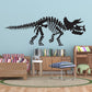 Triceratops skeleton wall decal in black