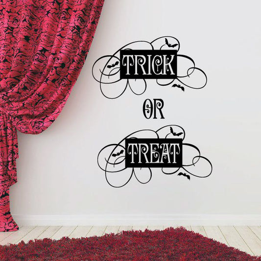 Image of Trick or Treat Decorative Swirl Bat Decal