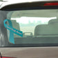 Teal vinyl awareness ribbon sticker reading 'Trigeminal Neuralgia Awareness'