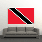 Trinidad and Tobago flag sticker with red field, black diagonal stripe and white border