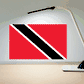 Trinidad and Tobago flag sticker, red and white with black diagonal stripe, rectangular