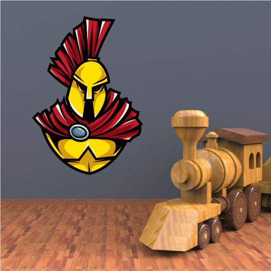 Image of Trojan Mascot Wall Decal - Vinyl Car Sticker - Uscolor009