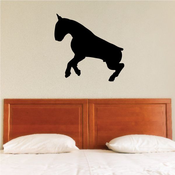Black trotting bull terrier vinyl decal silhouette