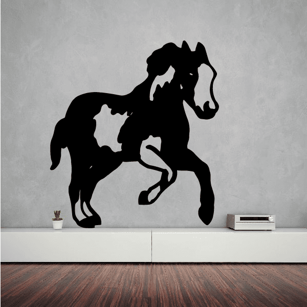 Image of Trotting Pinto Horse Decal