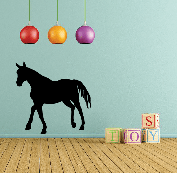 Image of Trotting Stallion Silhouette Decal